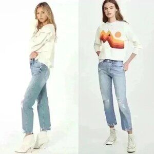 Mother‎ Superior The Tomcat Distressed Straight Leg Button Fly Jeans Confession